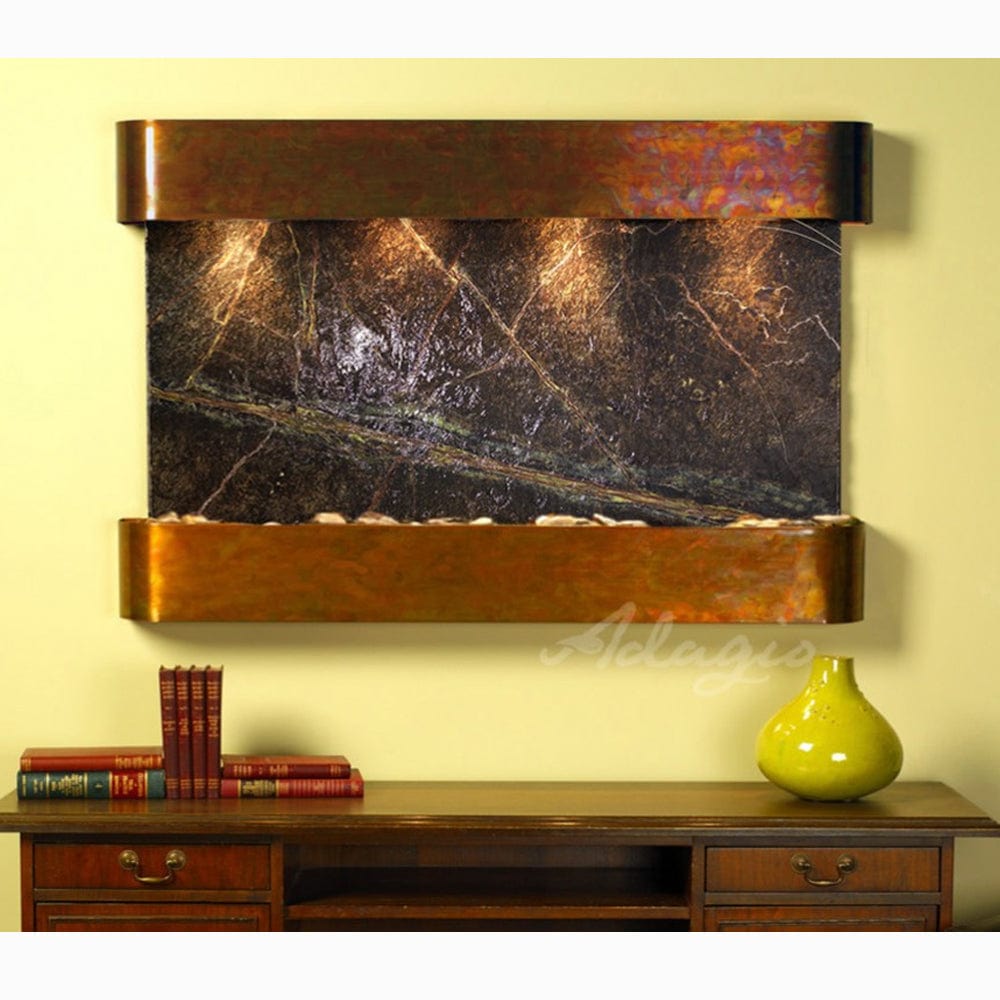 SunriseSprings-RainforestGreenMarble-RusticCopper-Rounded-White - Outdoor Art Pros