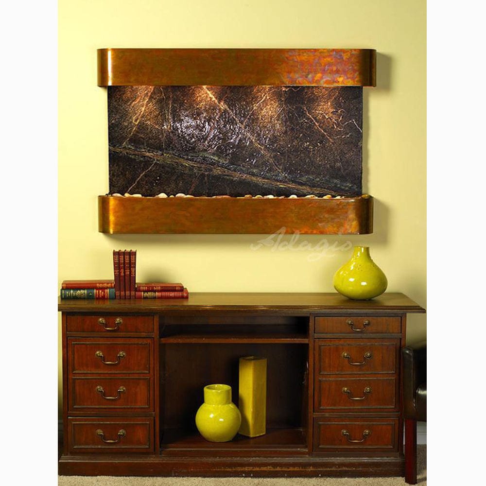 SunriseSprings-RainforestGreenMarble-RusticCopper-Rounded-White - Outdoor Art Pros