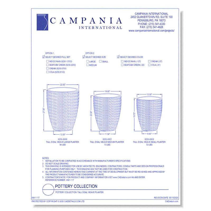 Tall Sisal Weave Planter Set of 3 | Glazed Collection