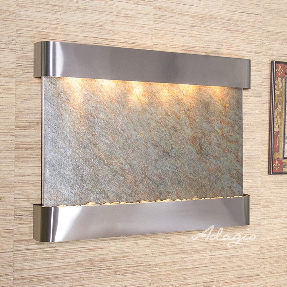 TetonFalls-GreenFeatherStone-StainlessSteel-Rounded-White - Outdoor Art Pros