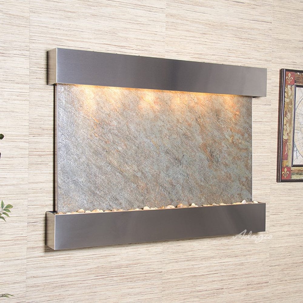 TetonFalls-GreenFeatherStone-StainlessSteel-Squared-White - Outdoor Art Pros