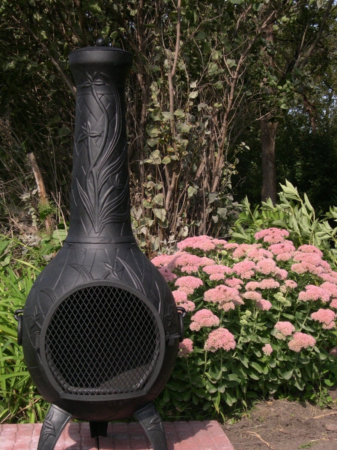 The Blue Rooster Orchid Chiminea