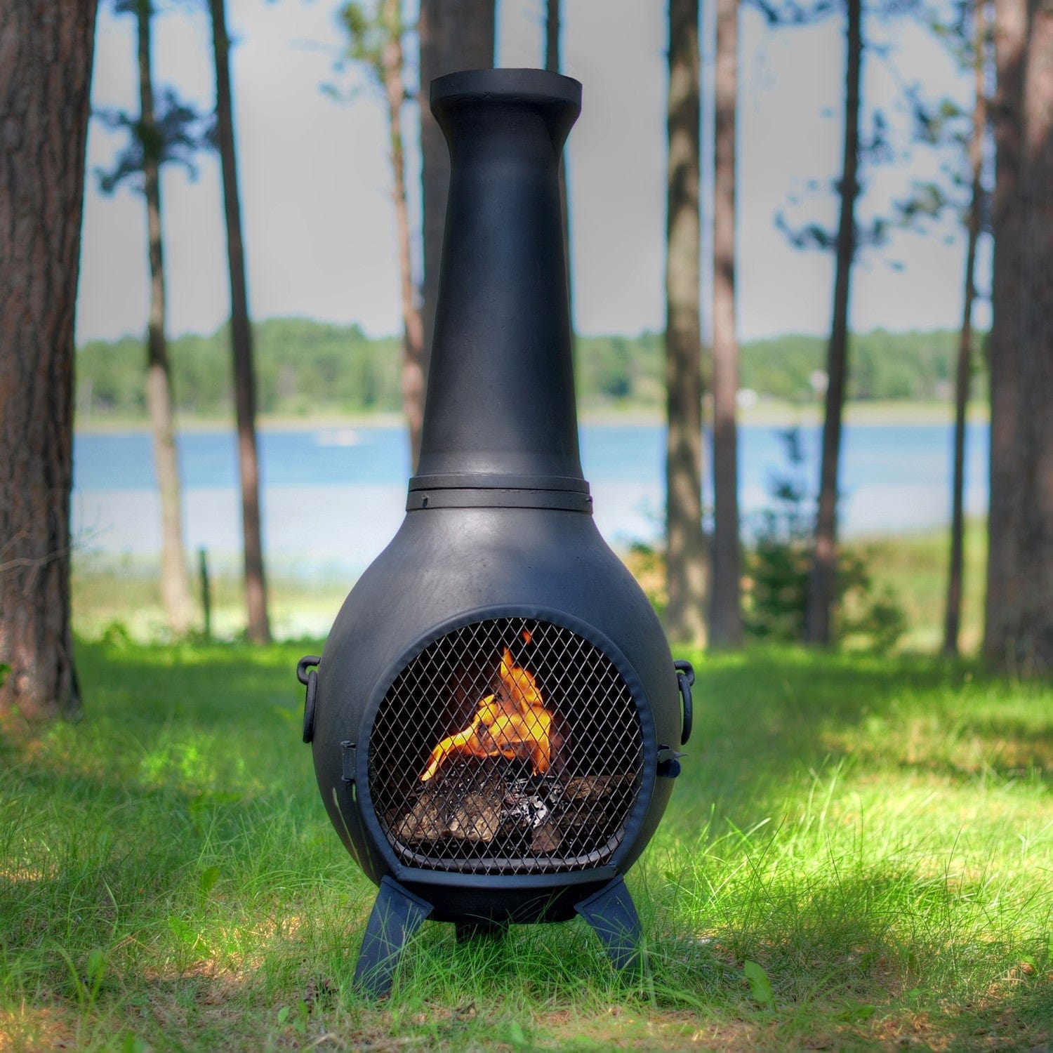 The Blue Rooster Prairie Chiminea