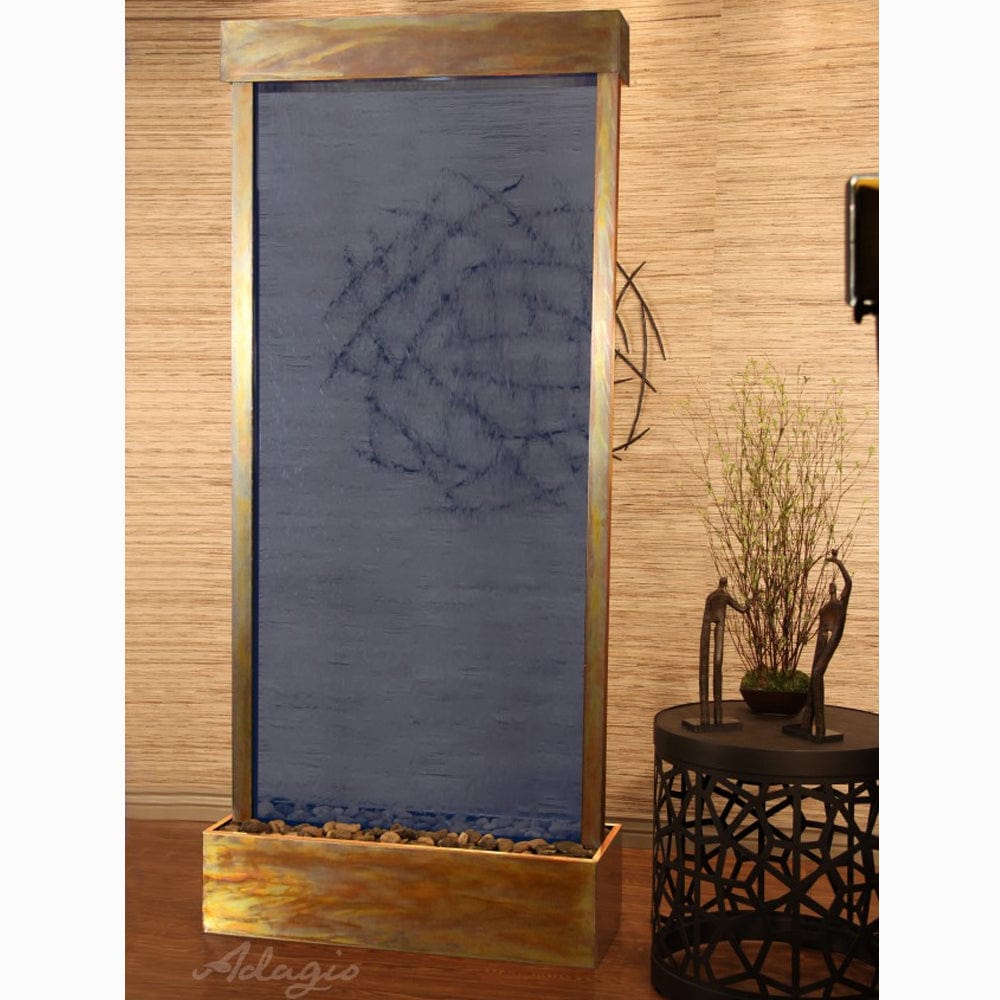 TranquilRiver_CenteredInBase_-BlueGlass-RusticCopper-White - Outdoor Art Pros