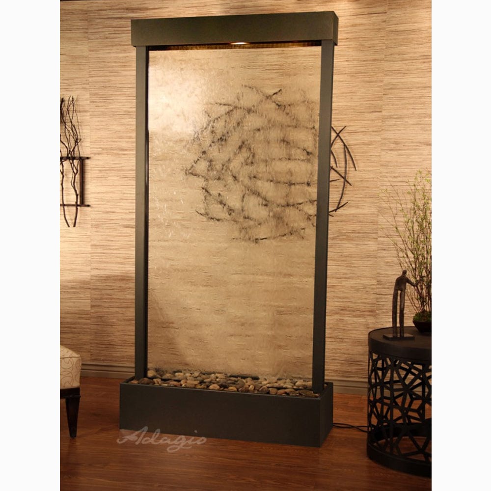 TranquilRiver_CenteredInBase_-ClearGlass-AntiqueBronze-White - Outdoor Art Pros