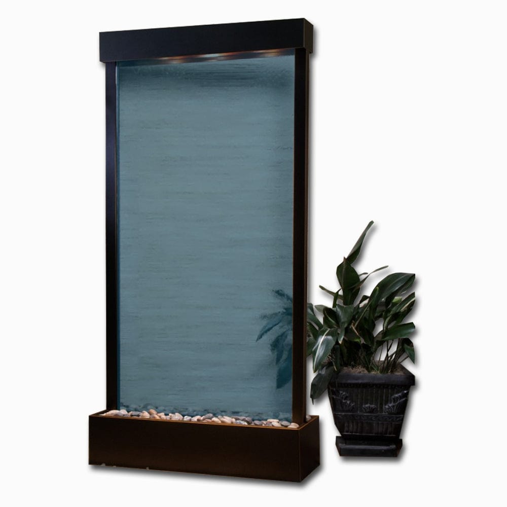 TranquilRiver_CenteredInBase_-GreenGlass-BlackenedCopper-White - Outdoor Art Pros