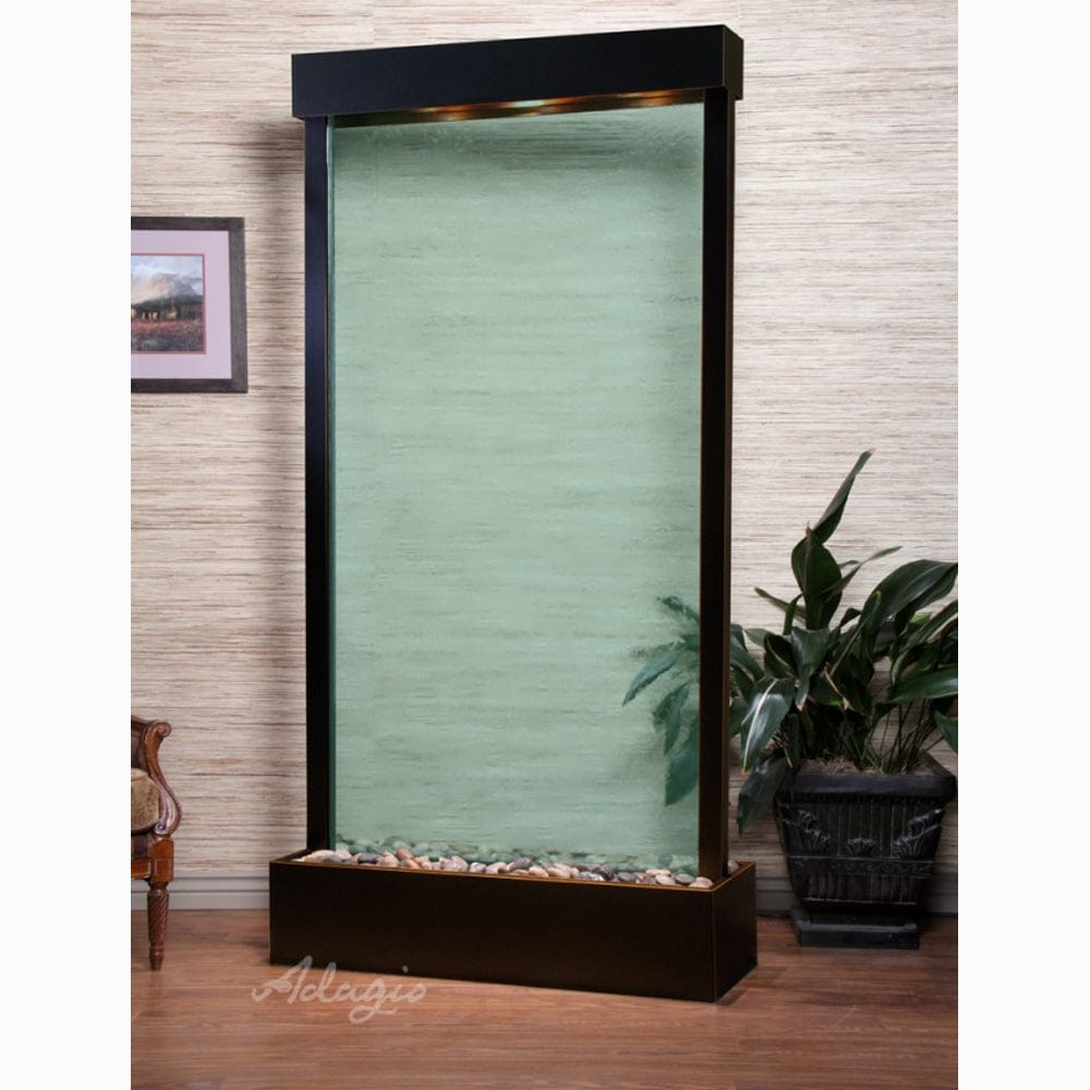 TranquilRiver_CenteredInBase_-GreenGlass-BlackenedCopper-White - Outdoor Art Pros