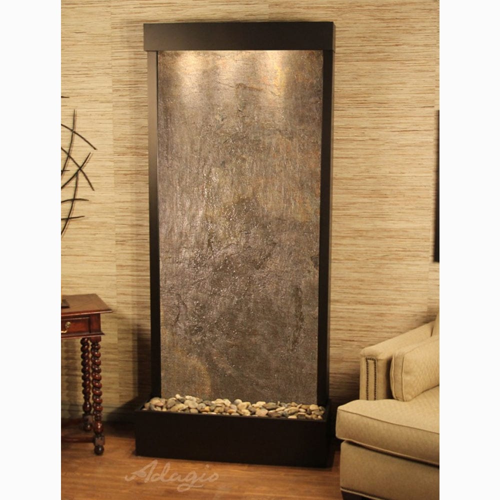 TranquilRiver_FlushMountedTowardsRearOfTheBase_-GreenFeatherStone-AntiqueBronze-White - Outdoor Art Pros