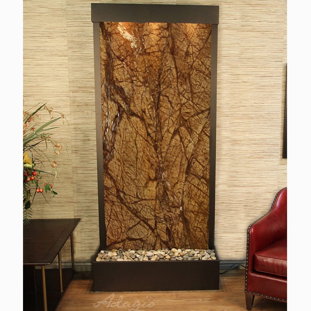 TranquilRiver_FlushMountedTowardsRearOfTheBase_-RainforestBrownMarble-AntiqueBronze-White - Outdoor Art Pros
