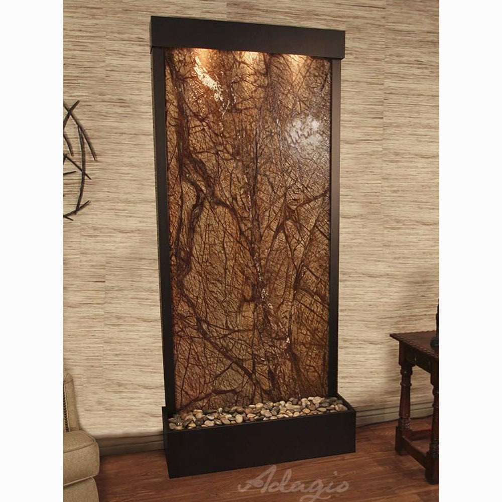 TranquilRiver_FlushMountedTowardsRearOfTheBase_-RainforestBrownMarble-AntiqueBronze-White - Outdoor Art Pros