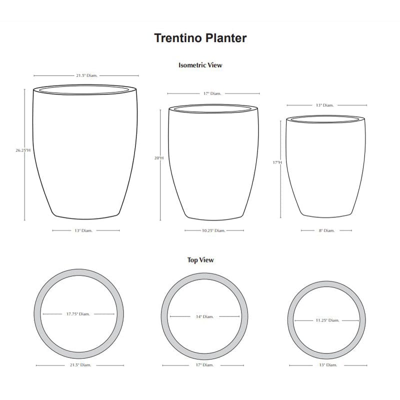 Trentino Planter Nested Set of 3 | Glazed Collection