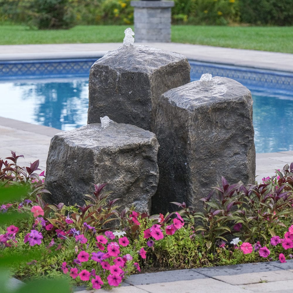 Watershed Triple Rock Outdoor Fountain - Outdoor Art Pros