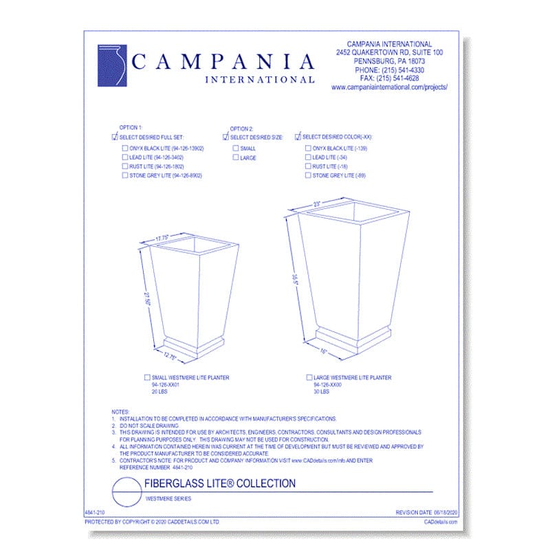 Westmere Planter | Lite® Collection