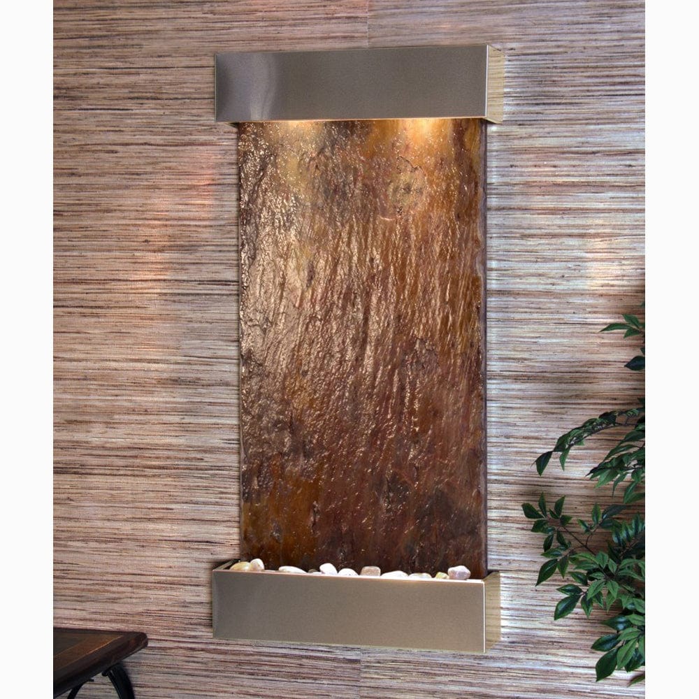 WhisperingCreek-Multi-ColorSlate-StainlessSteel-White - Outdoor Art Pros