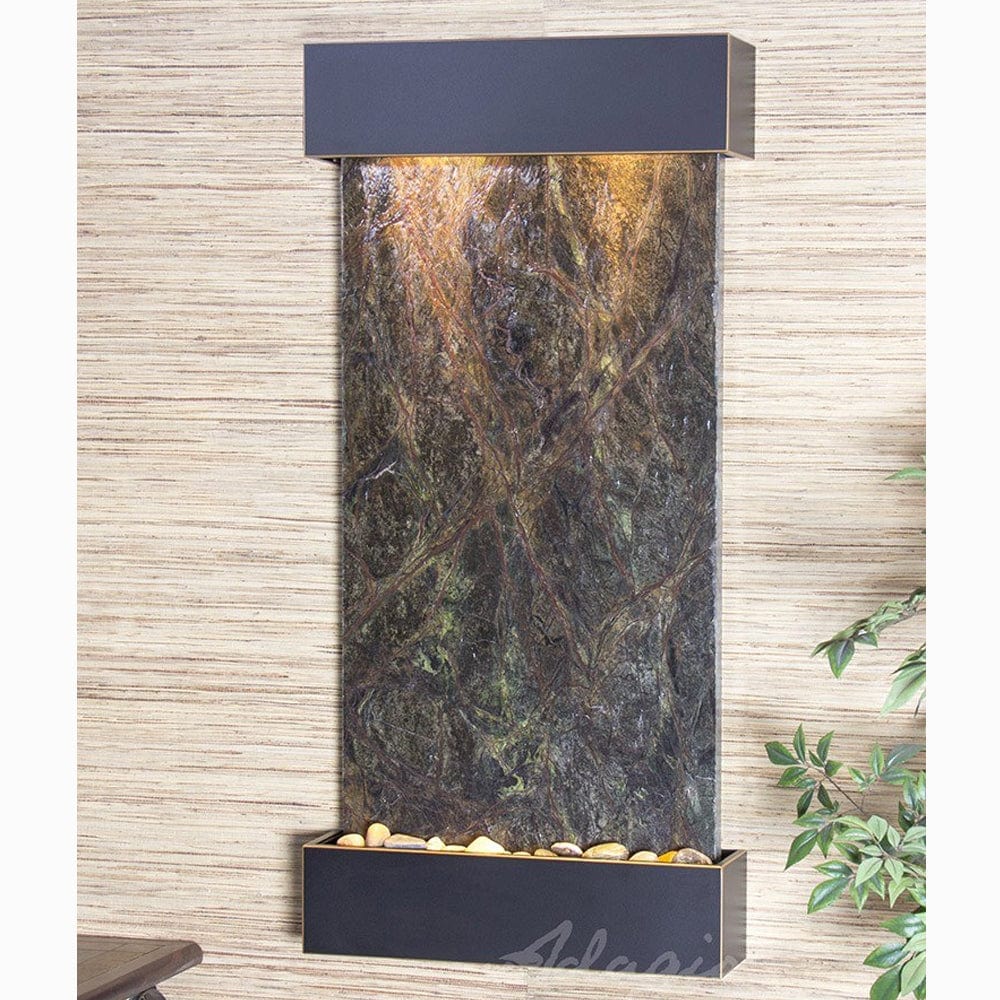 WhisperingCreek-RainforestGreenMarble-BlackenedCopper-White - Outdoor Art Pros