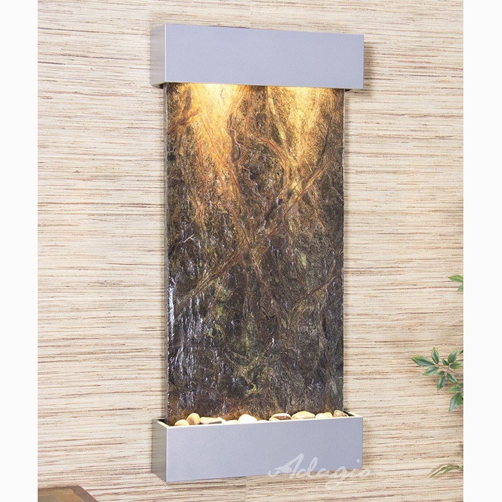 WhisperingCreek-RainforestGreenMarble-SilverMetallic-White - Outdoor Art Pros
