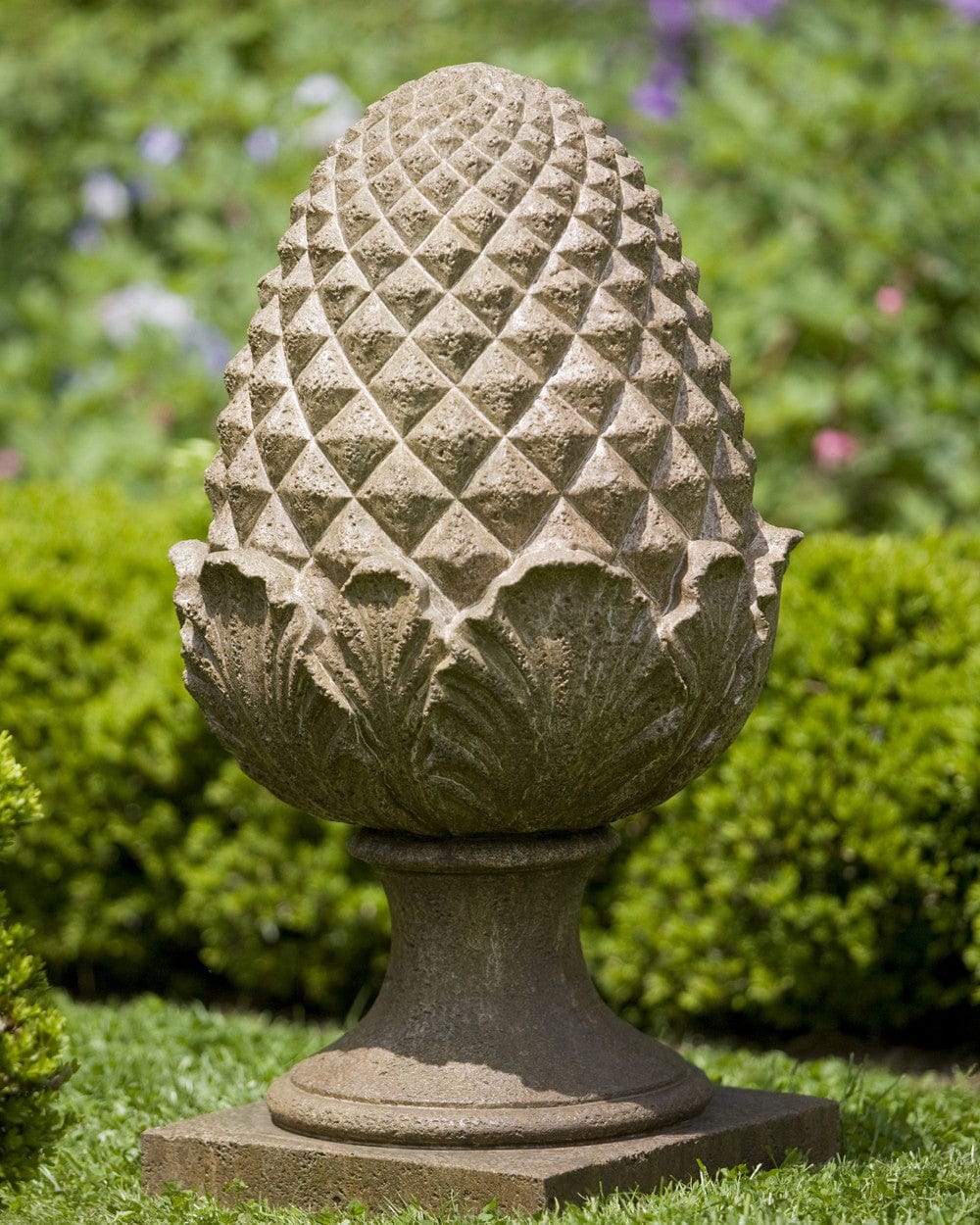 Williamsburg Grand Pinecone Cast Stone Garden Statue - Outdoor Art Pros