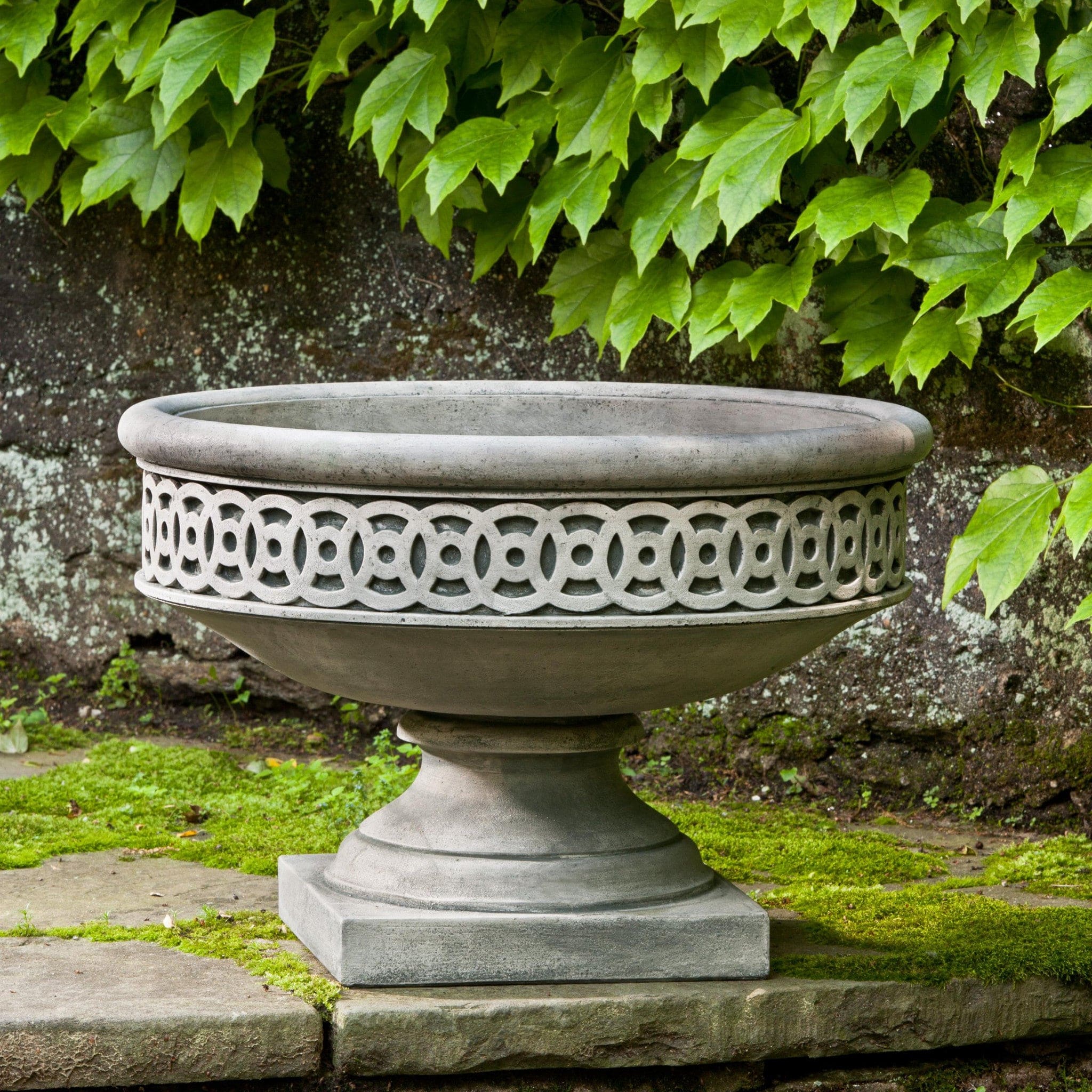 Williamsburg Low Fretwork Urn Garden Planter - Outdoor Art Pros