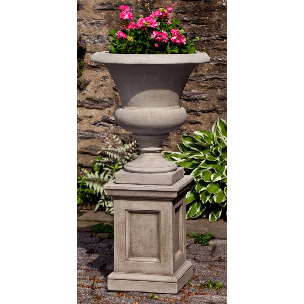 Wilton Urn on Barnett Pedestal - Outdoor Art Pros