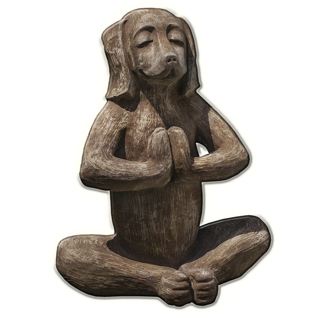 Yoga Dog Cast Stone Garden Statue - Outdoor Art Pros
