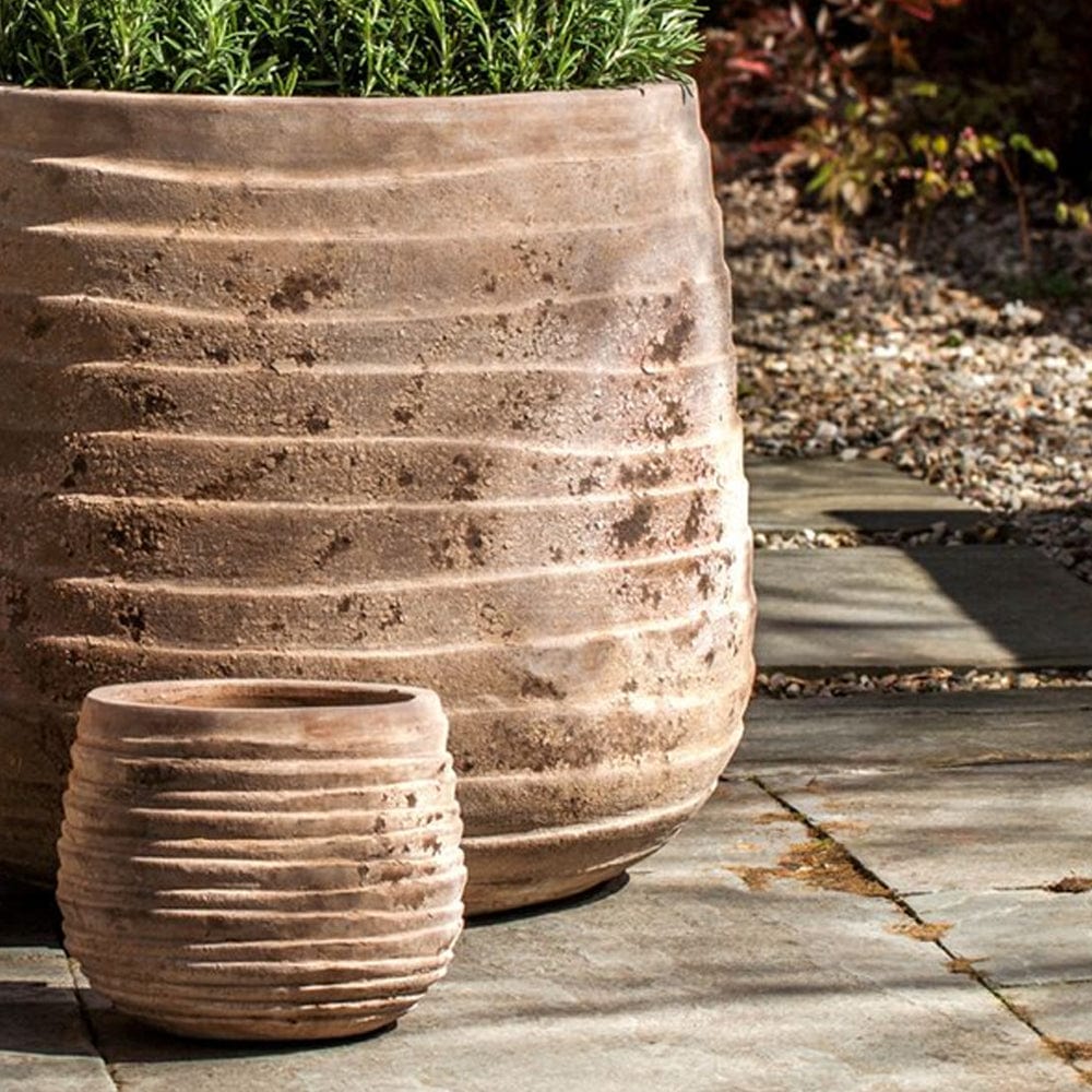 Ipanema Planter Set of Three in Antico Terra Cotta - Outdoor Art Pros