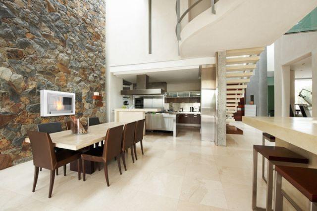 Eco-Feu Montreal Wall Mounted Biofuel Fireplace in Gloss White With Stainless Interior- Outdoor Art Pros