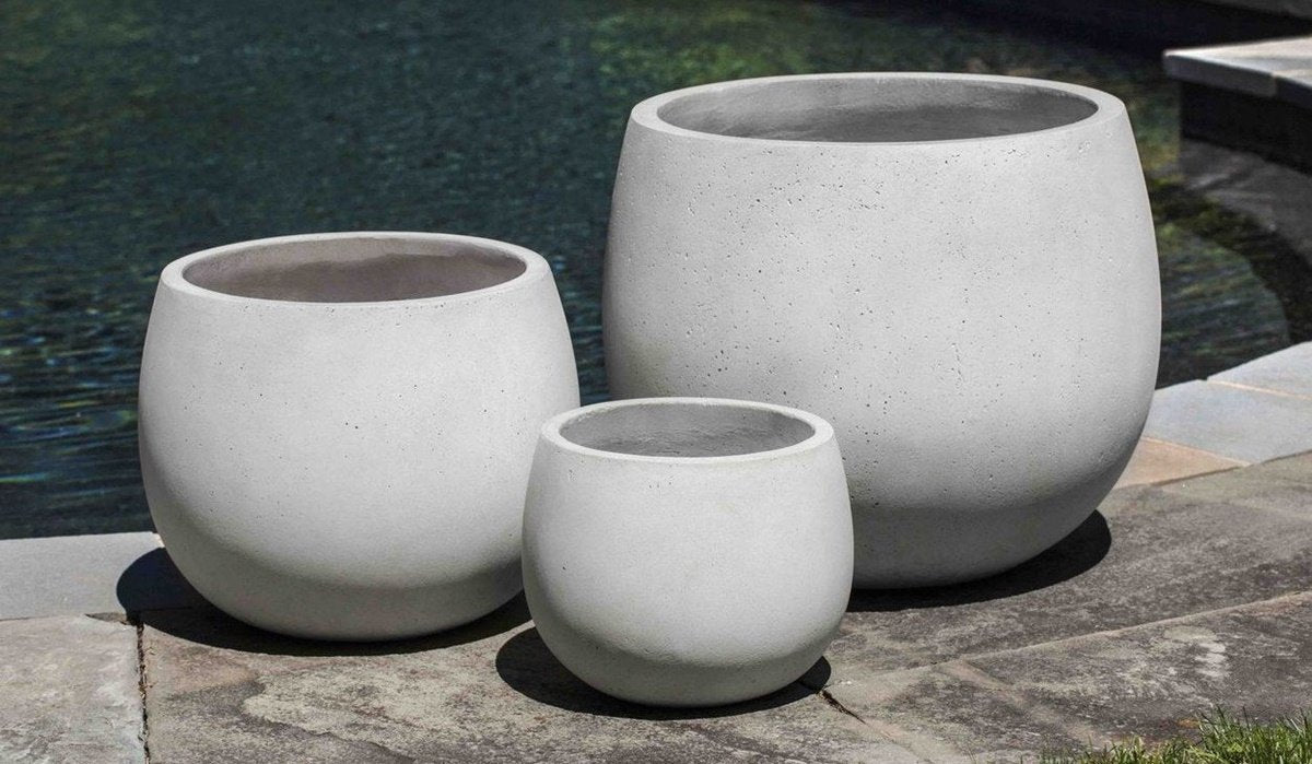 modern concrete outdoor planters