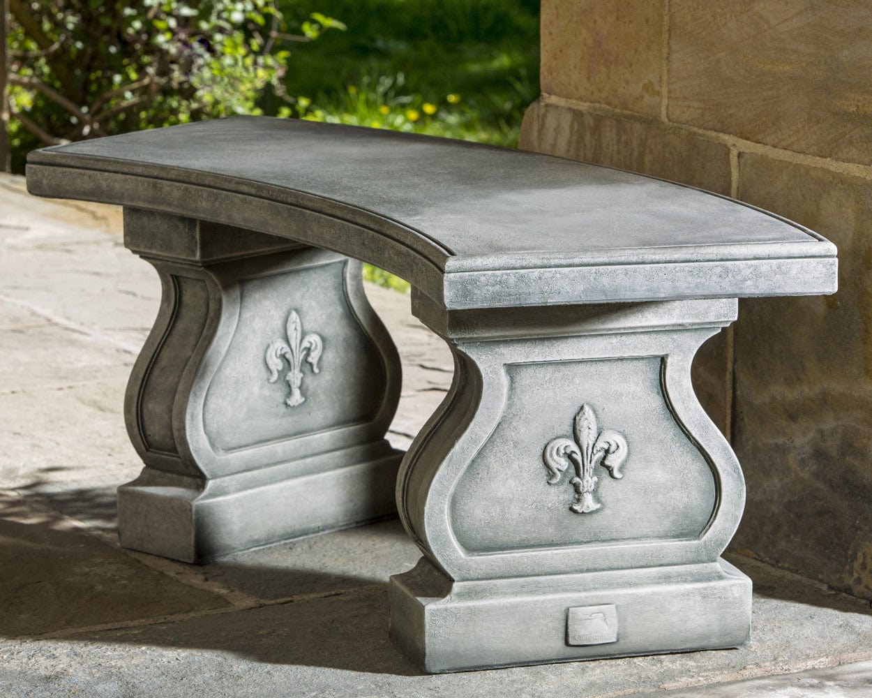 Fleur-de-Lys Curved Garden Bench