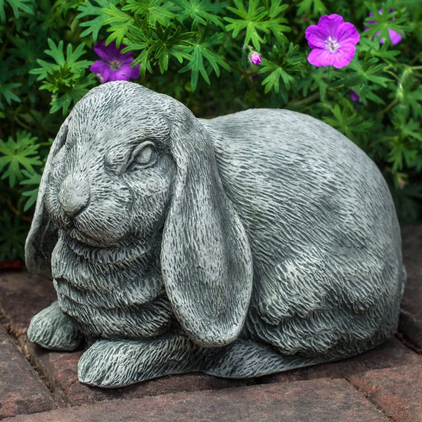 lop-eared bunny cast stone garden statue