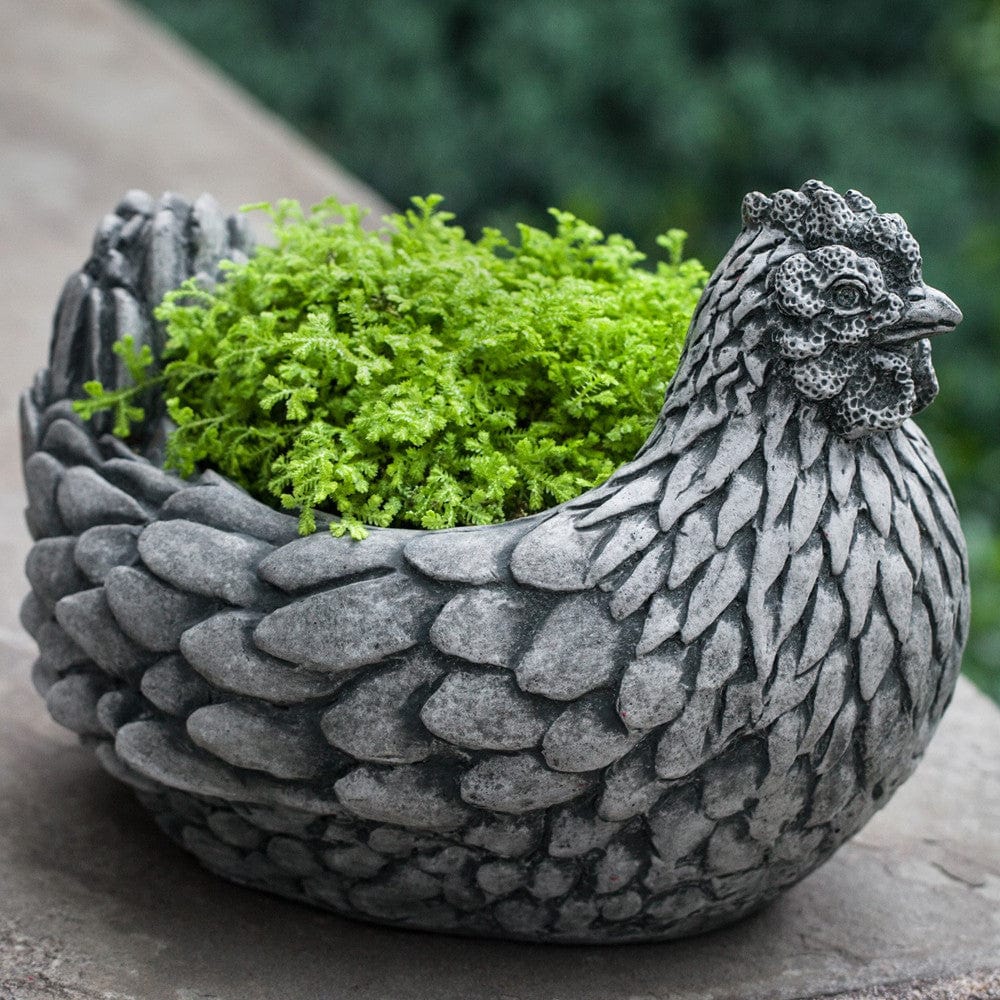 chicken cast stone garden planter