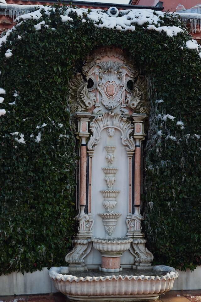 fountain during winter