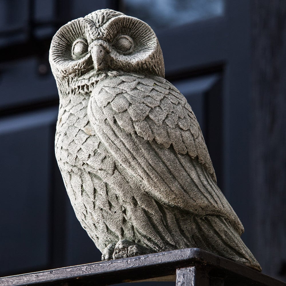 night owl cast stone garden statue