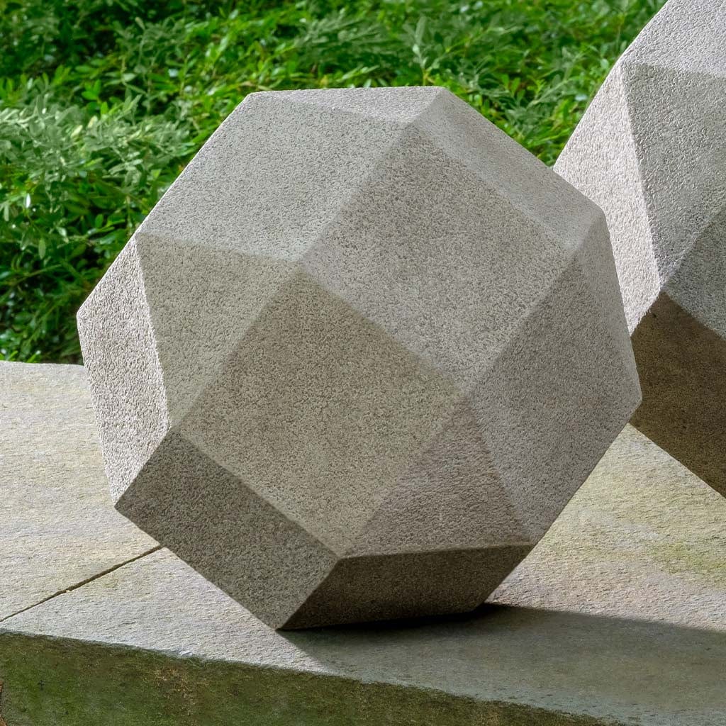 10" Polyhedron | Cast Stone Garden Sphere