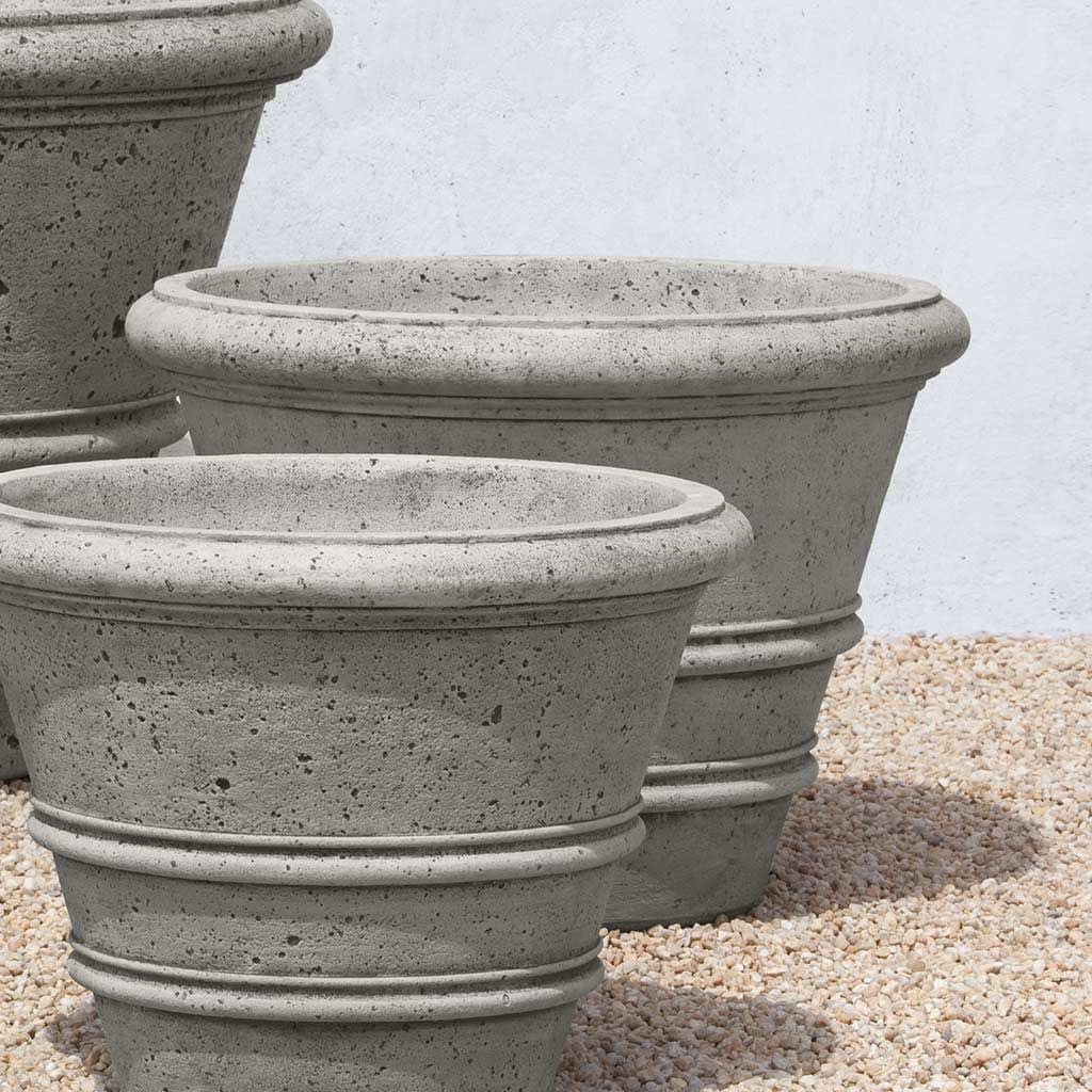 concrete plant pots for sale Textured Rolled Rim Cast Stone Concrete Planter