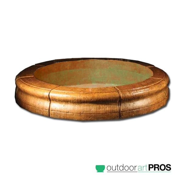 Fiore Pond - Poly Basin with Set of 8 Coping Caps | 99.5" Diameter - Outdoor Fountain Pros