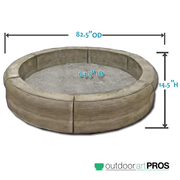 Medium Fiore Pond - Poly Basin with Set of 6 Coping Caps | 82.5 Diameter - Outdoor Art Pros