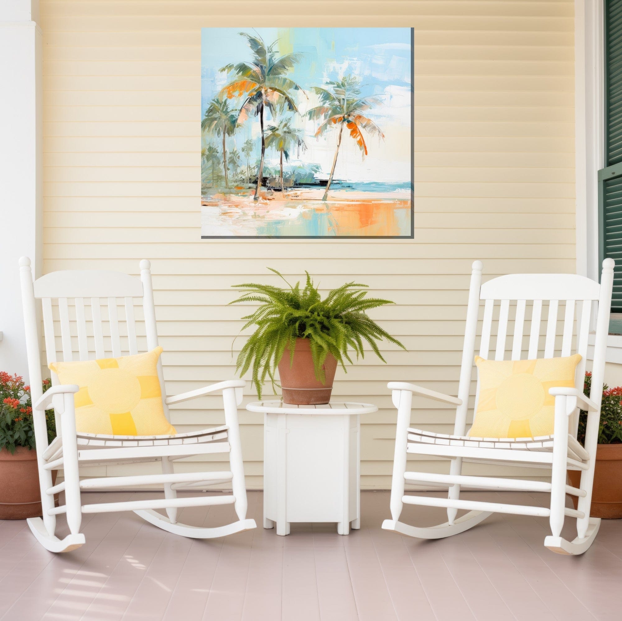 Palm Abstract Outdoor Canvas Art