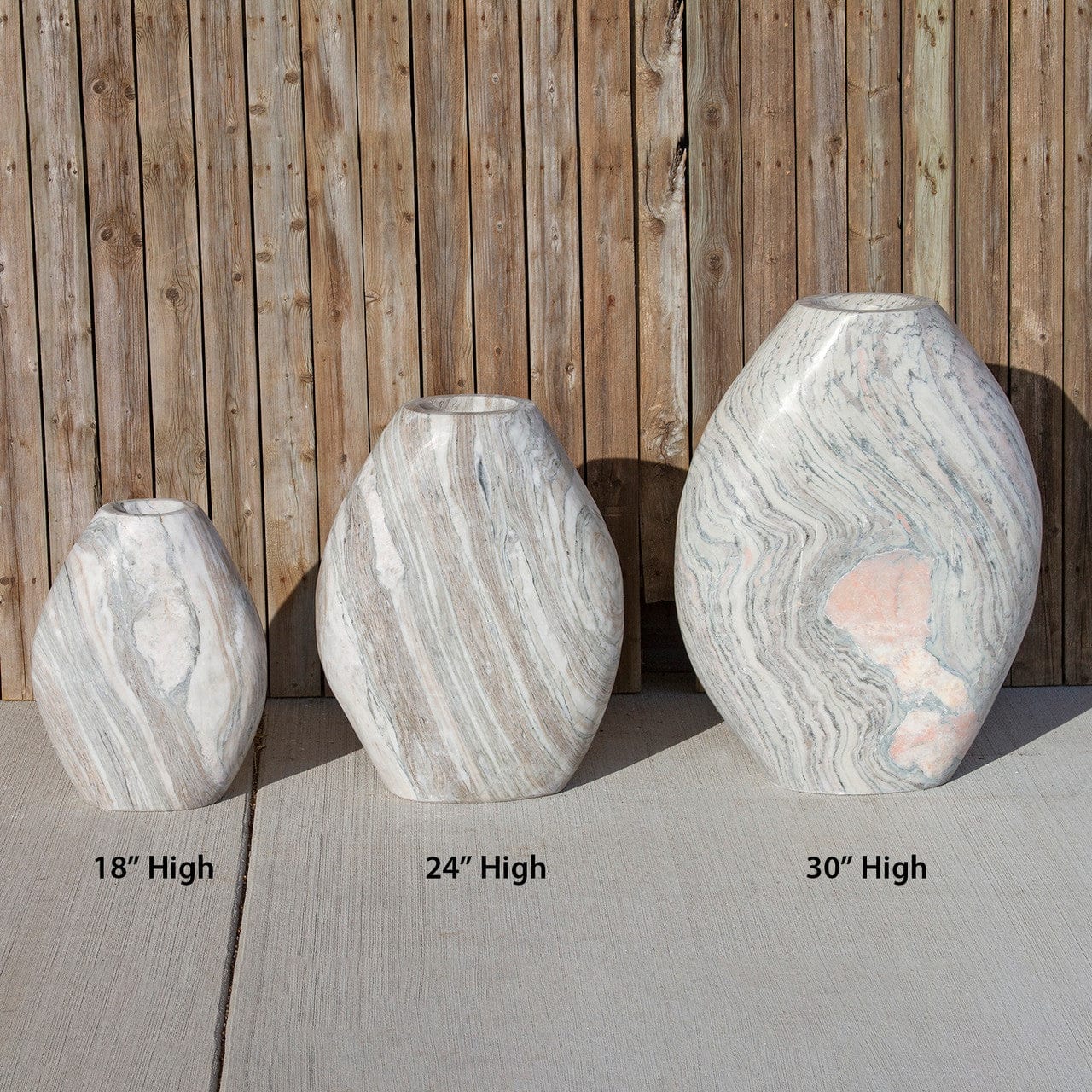 Almond-Shaped Green Marble Stone Fountain
