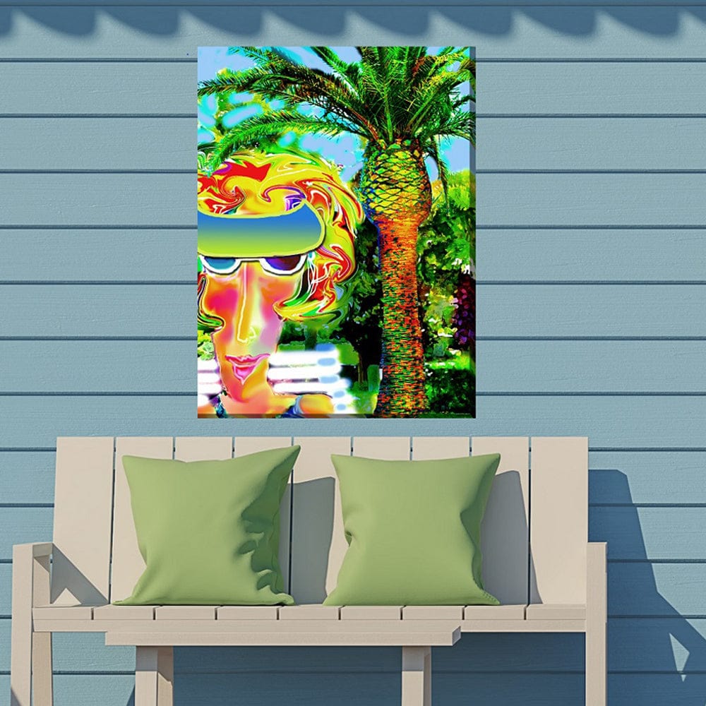 At the Pool Outdoor Canvas Art