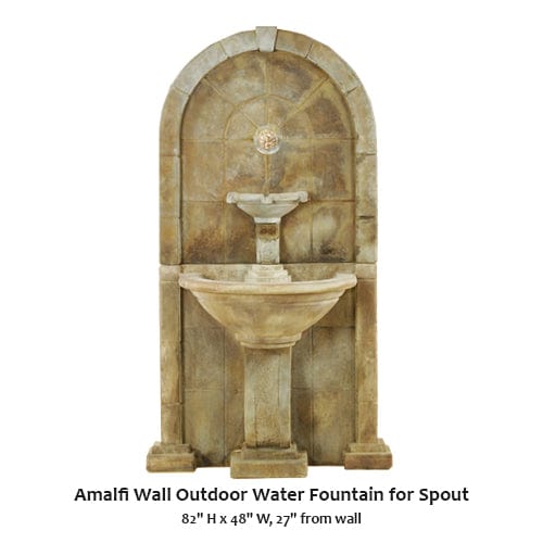 Amalfi Wall Outdoor Water Fountain for Spout