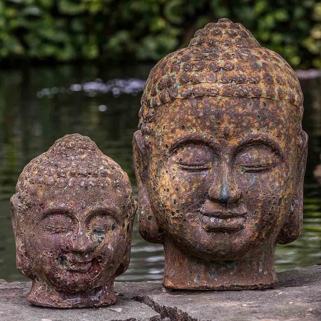 Angkor Buddha Head Large Garden Statue - Outdoor Art Pros