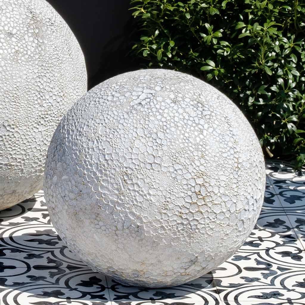 Angkor Spheres - Set of 3 in Volcanic White - Outdoor Art Pros