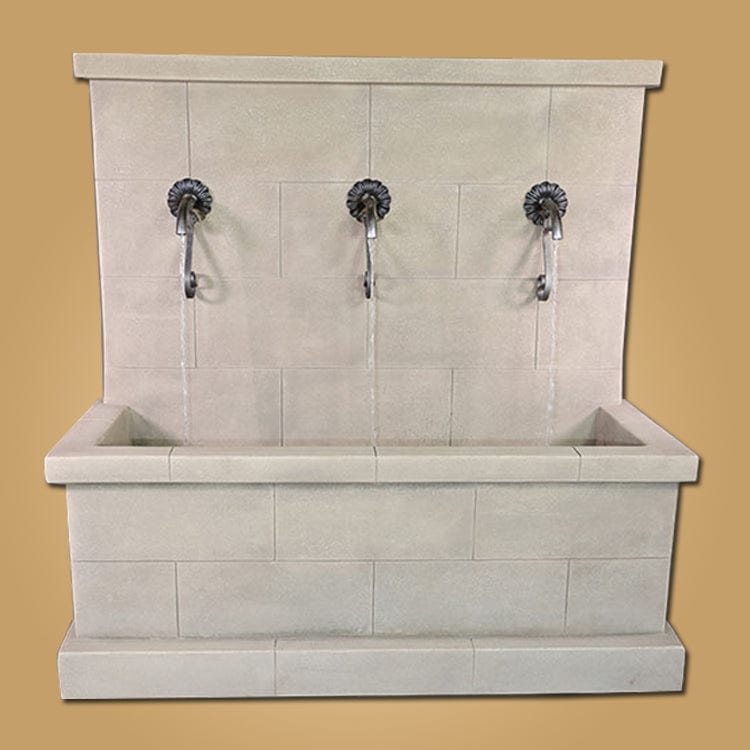 Antibes Trois Wall Fountain for Rustic Spouts