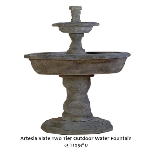 Artesia Slate Two Tier Outdoor Water Fountain