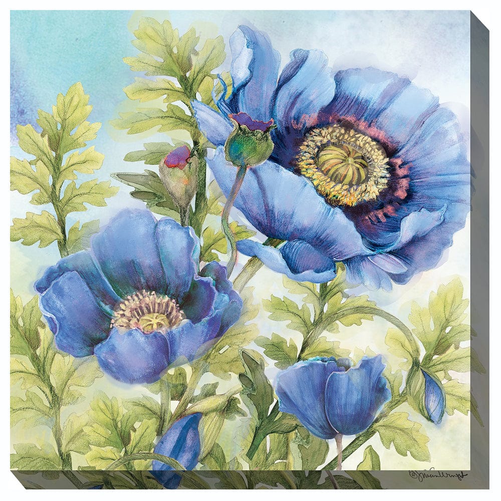 Blue Poppies Outdoor Canvas Art
