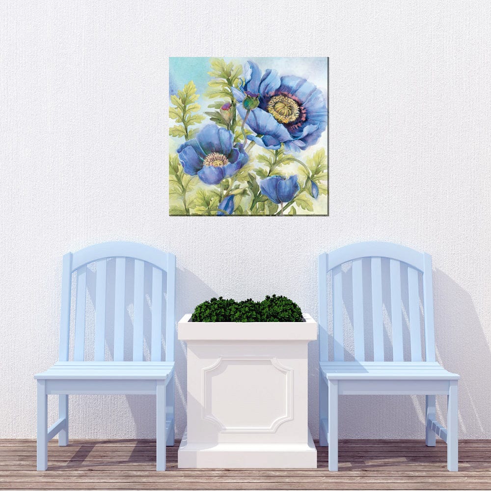 Blue Poppies Outdoor Canvas Art