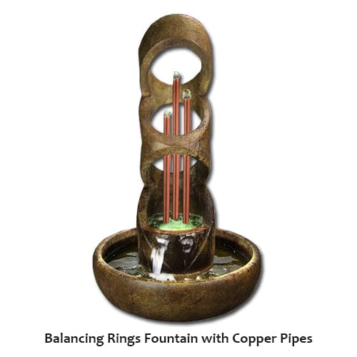 Balancing Rings Fountain with Copper Pipes