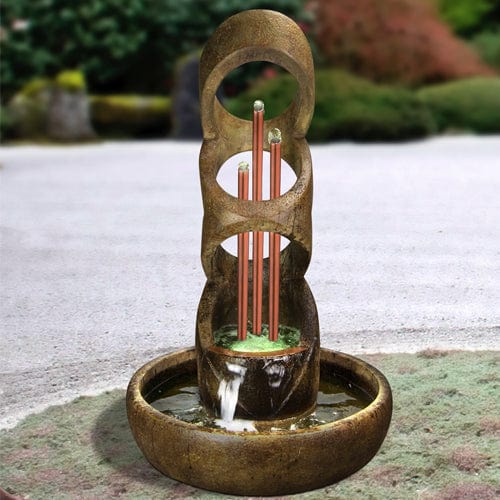 Balancing Rings Fountain with Copper Pipes