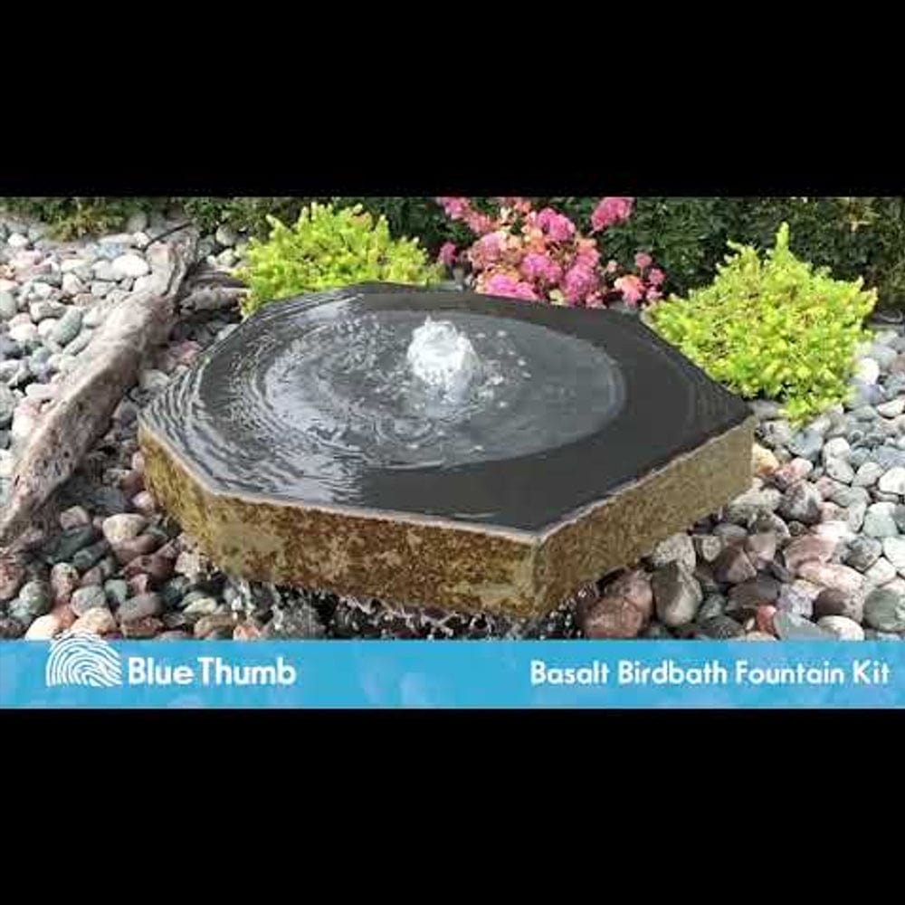 Basalt Bird Bath Stone Fountain - Outdoor Art Pros