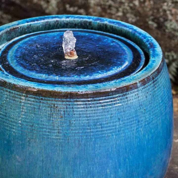 Boden Glazed Outdoor Fountain in Mediterranean Blue Finish